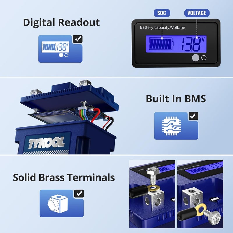 TYKOOL YTZ5S Lithium Motorcycle Battery,12.8V 3Ah 180CCA LiFePO4 Powersports Battery for ATV,UTV,Snowmobile,Jet Ski,Honda,Yamaha,Suzuki,CAN-AM and Generator - Image 4